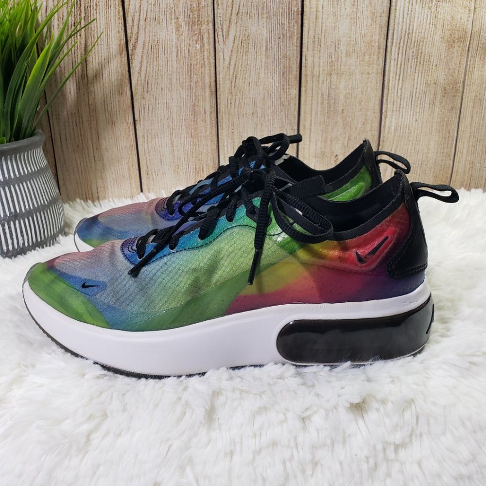 NIKE AIR MAX Women's 7.5 Multicolor Rainbow Lace-up, Casual, Active Sneakers GUC - Picture 9 of 13